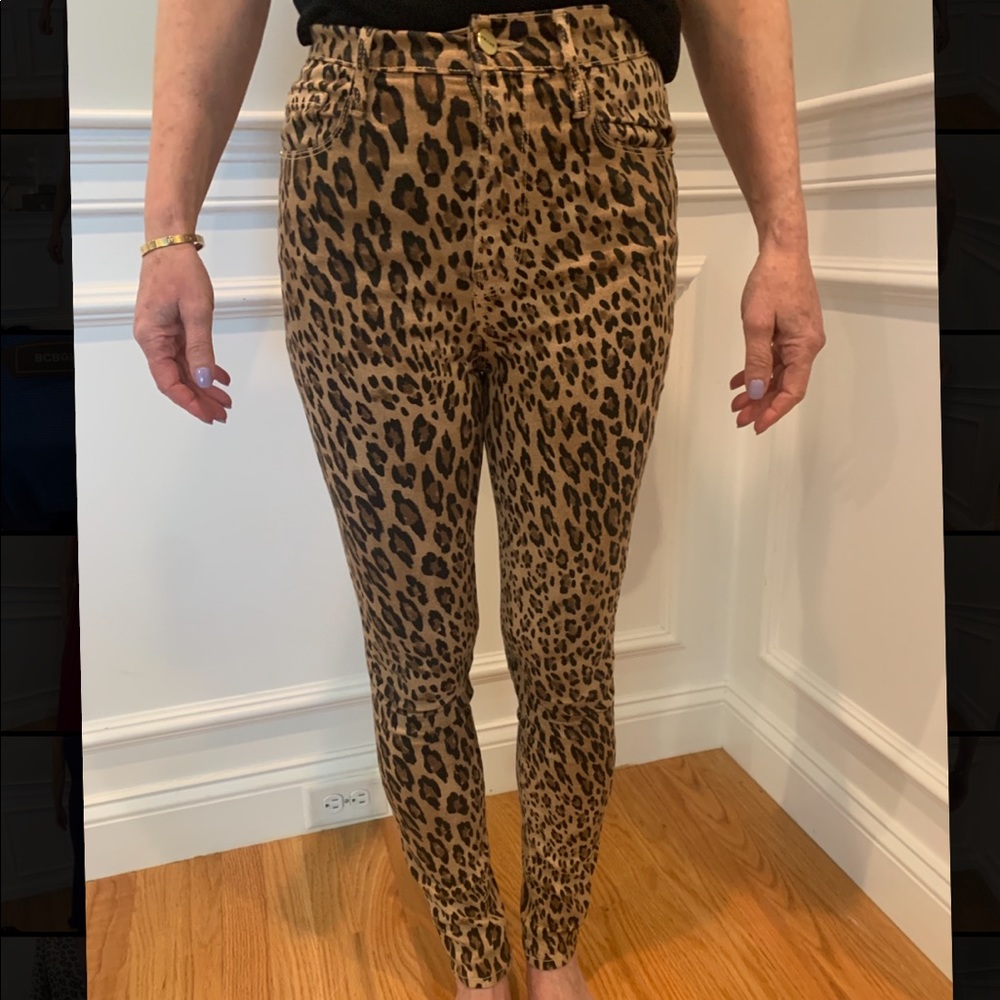 Frame Cheetah Print High Rise Jeans Size 25